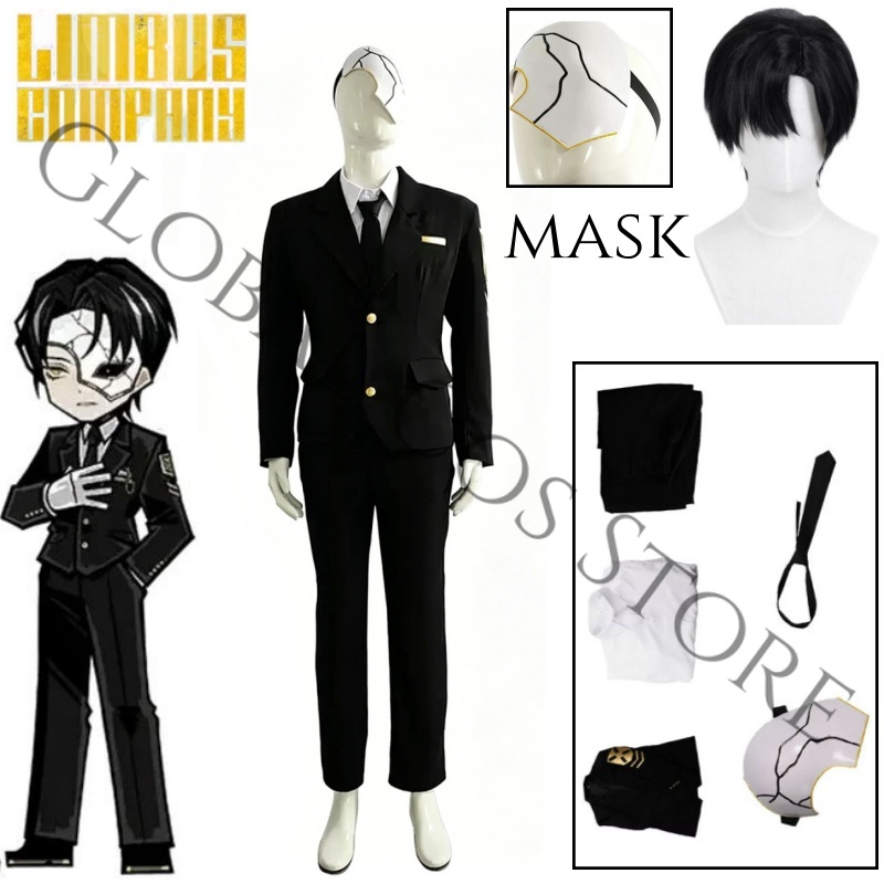 Black Face Mask Pack - Kostum Cosplay Karakter Game Rien Limbus