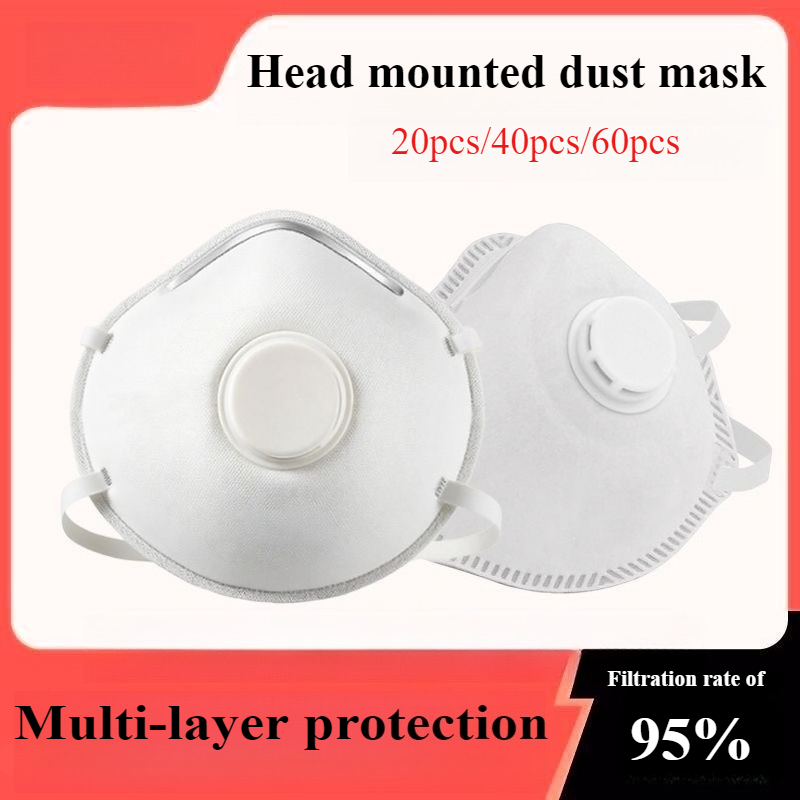 Kn95 Respirator Mask - 20PCS/40PCS/60PCS Masker Debu Berkatup, Masker Anti