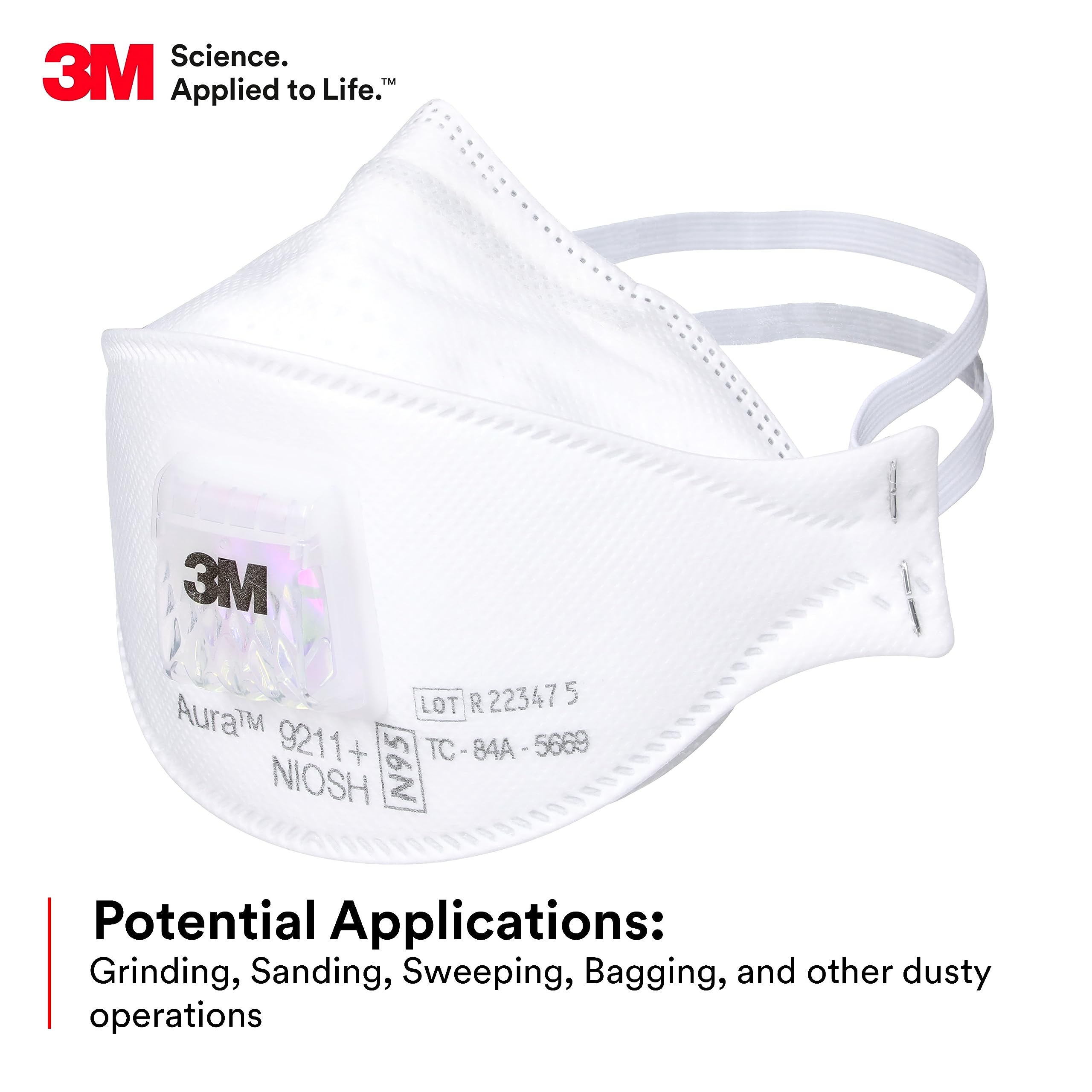 Kn95 Respirator Mask - Masker Respirator Partikulat 3M Aura 9211+