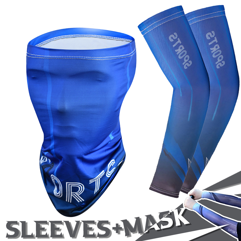 Sports Mask Breathable - Set 2 Buah Lengan Pelindung Bersepeda