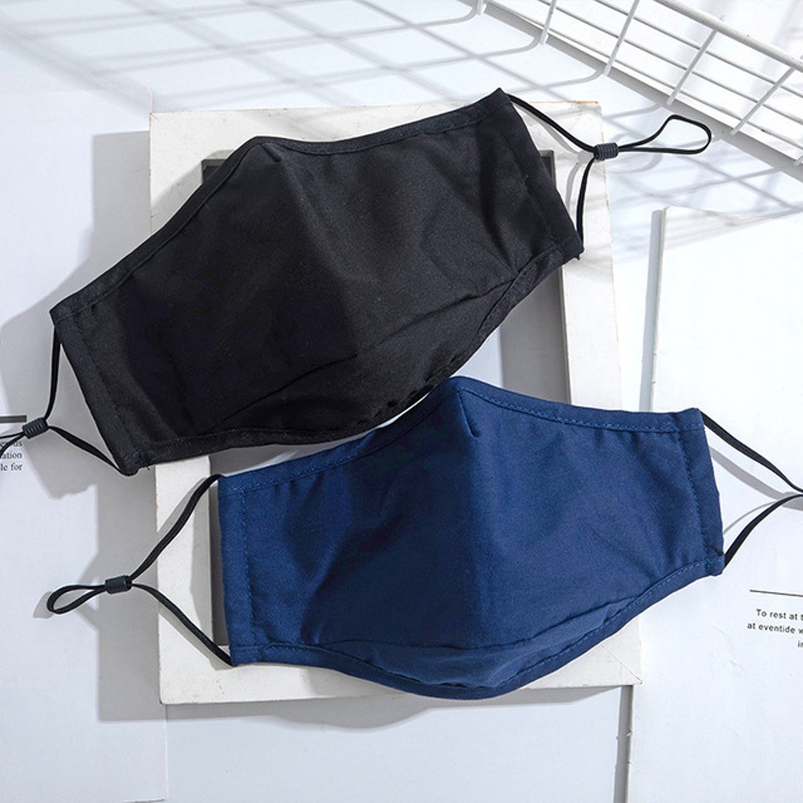 Cloth Face Mask Washable - Masker Wajah Warna Solid Pria dan