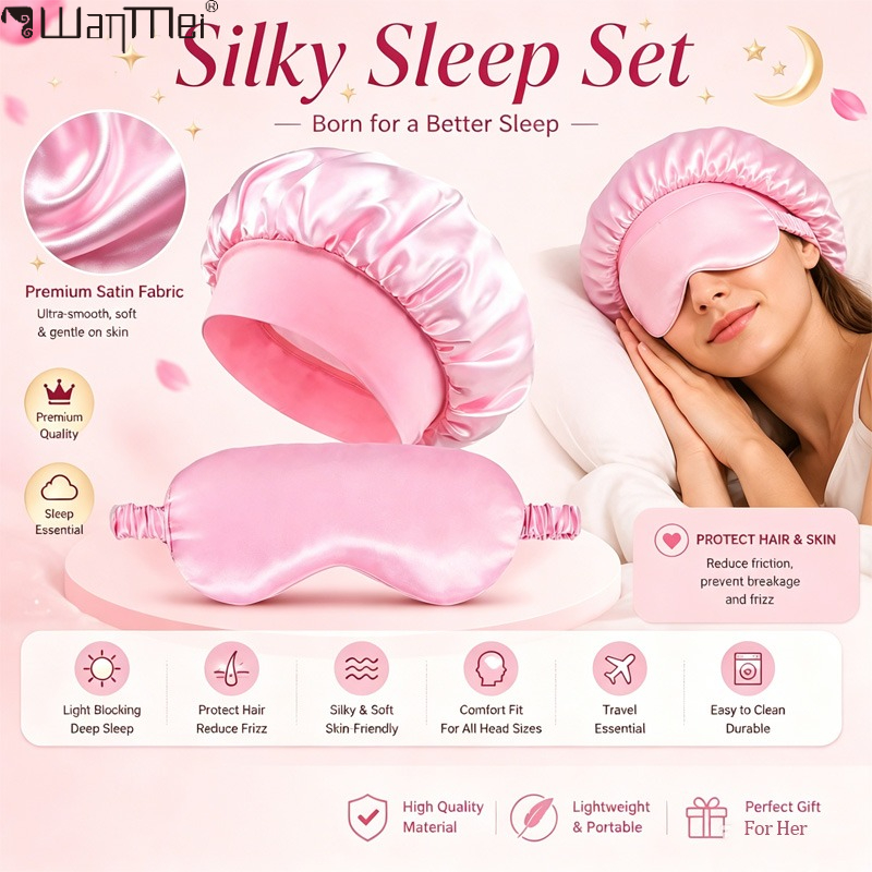    Set Masker Tidur Satin Bon - Mask Lanyard Adjustable ulasan dan harga
